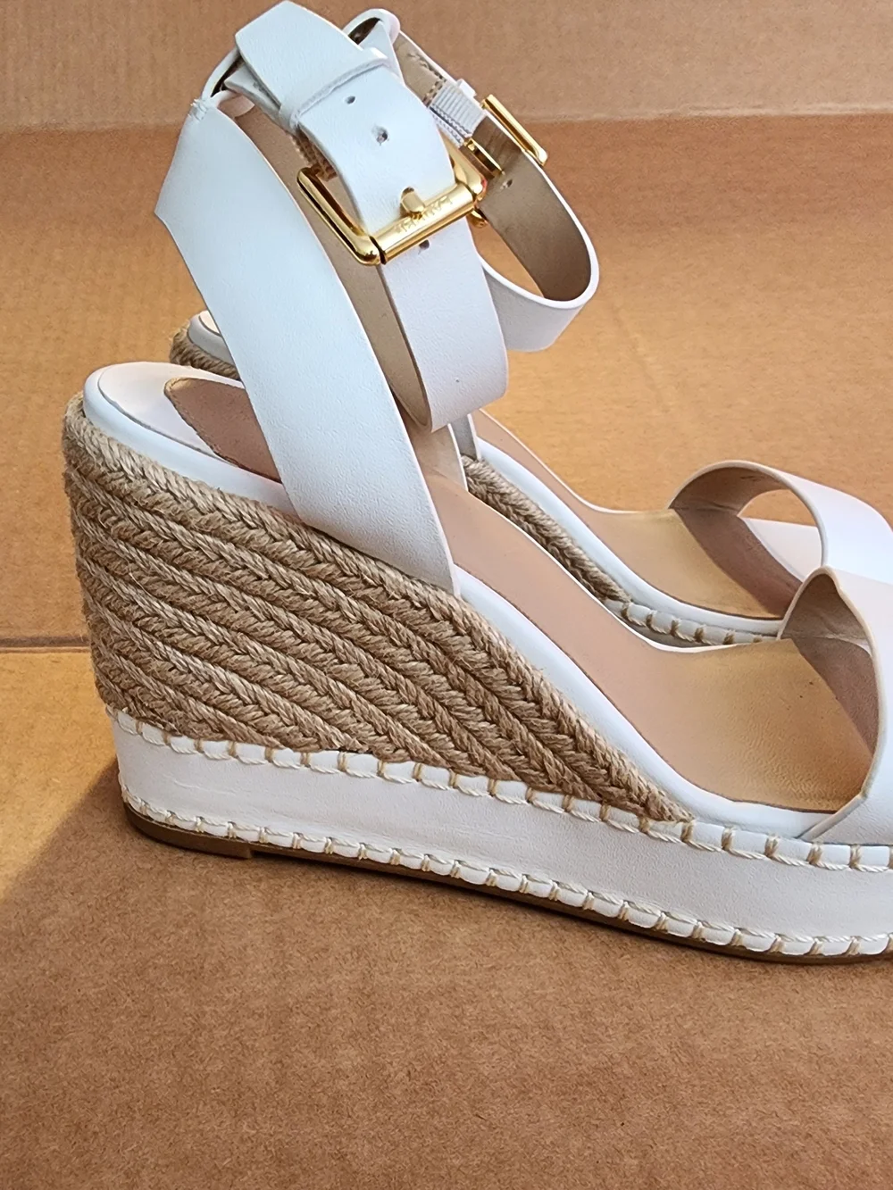 Lauren Ralph Lauren Hilarie Ankle-Strap Espadrille Platform Wedge Sandal Sz 8